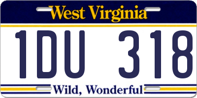 WV license plate 1DU318