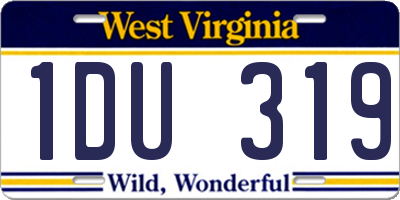 WV license plate 1DU319