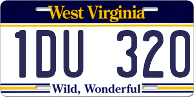 WV license plate 1DU320