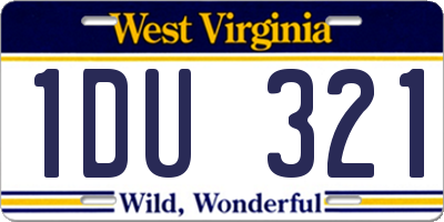 WV license plate 1DU321