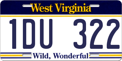 WV license plate 1DU322