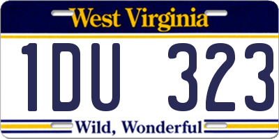 WV license plate 1DU323