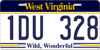 WV license plate 1DU328