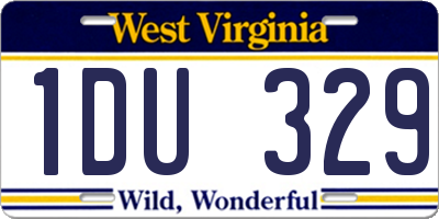 WV license plate 1DU329