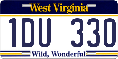 WV license plate 1DU330