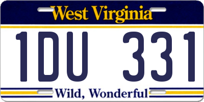 WV license plate 1DU331