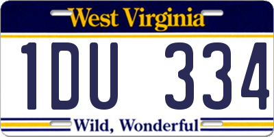 WV license plate 1DU334