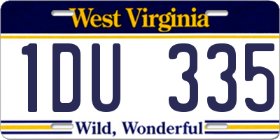 WV license plate 1DU335