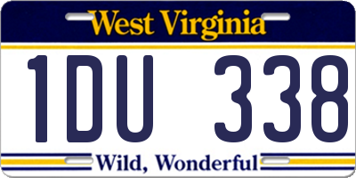WV license plate 1DU338