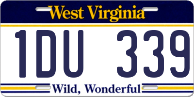 WV license plate 1DU339