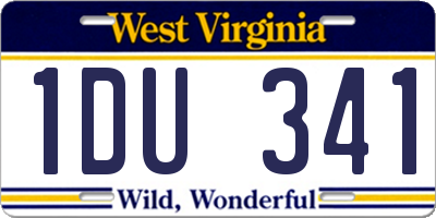 WV license plate 1DU341
