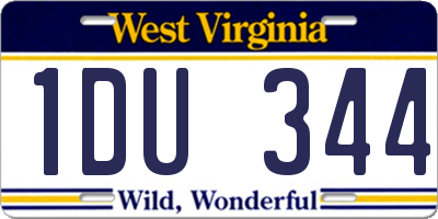 WV license plate 1DU344