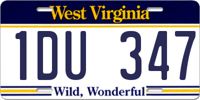 WV license plate 1DU347