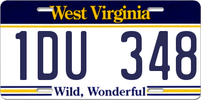 WV license plate 1DU348