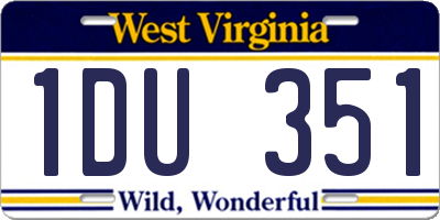 WV license plate 1DU351