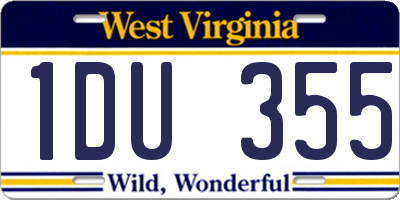 WV license plate 1DU355