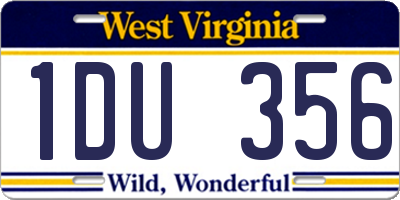 WV license plate 1DU356