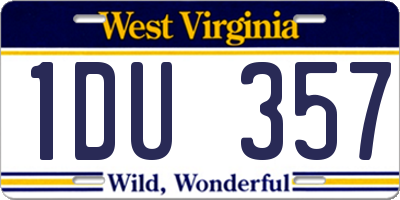 WV license plate 1DU357