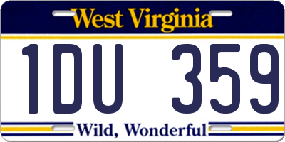 WV license plate 1DU359
