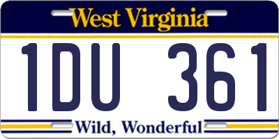 WV license plate 1DU361