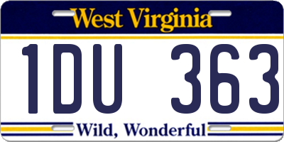 WV license plate 1DU363