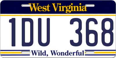 WV license plate 1DU368