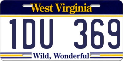 WV license plate 1DU369