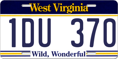 WV license plate 1DU370