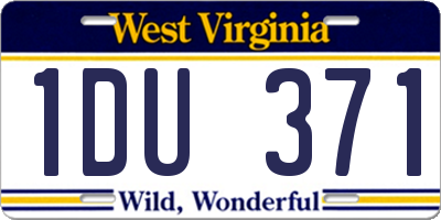 WV license plate 1DU371