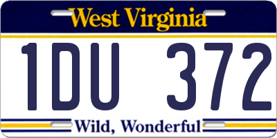 WV license plate 1DU372