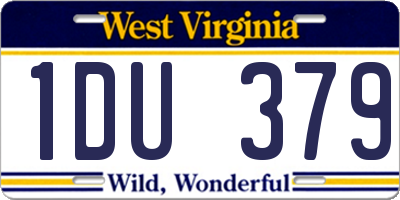 WV license plate 1DU379