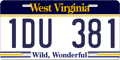 WV license plate 1DU381