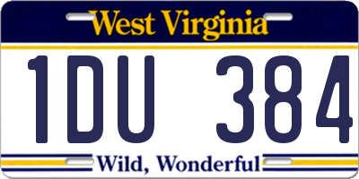 WV license plate 1DU384