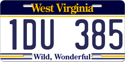 WV license plate 1DU385