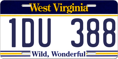 WV license plate 1DU388