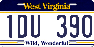 WV license plate 1DU390