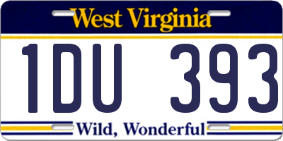 WV license plate 1DU393