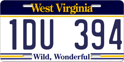 WV license plate 1DU394