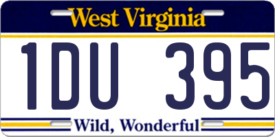 WV license plate 1DU395