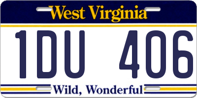 WV license plate 1DU406