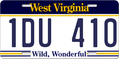 WV license plate 1DU410