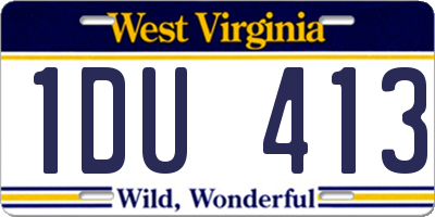 WV license plate 1DU413