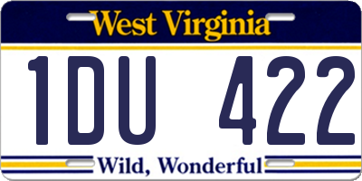 WV license plate 1DU422