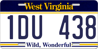 WV license plate 1DU438