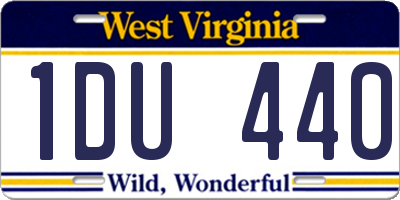 WV license plate 1DU440