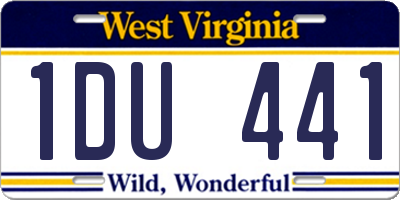 WV license plate 1DU441