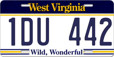 WV license plate 1DU442