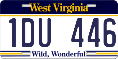 WV license plate 1DU446