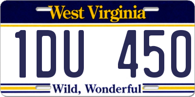 WV license plate 1DU450
