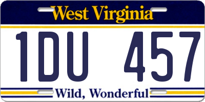 WV license plate 1DU457
